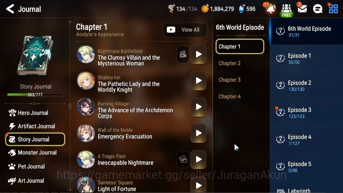 Epic Seven Accounts Mid-Tier Global Unverif|7ML(DKSharun,Maid Chloe,Straze,etc)&Abigail,Sigret,Alencia,etc|596 5
