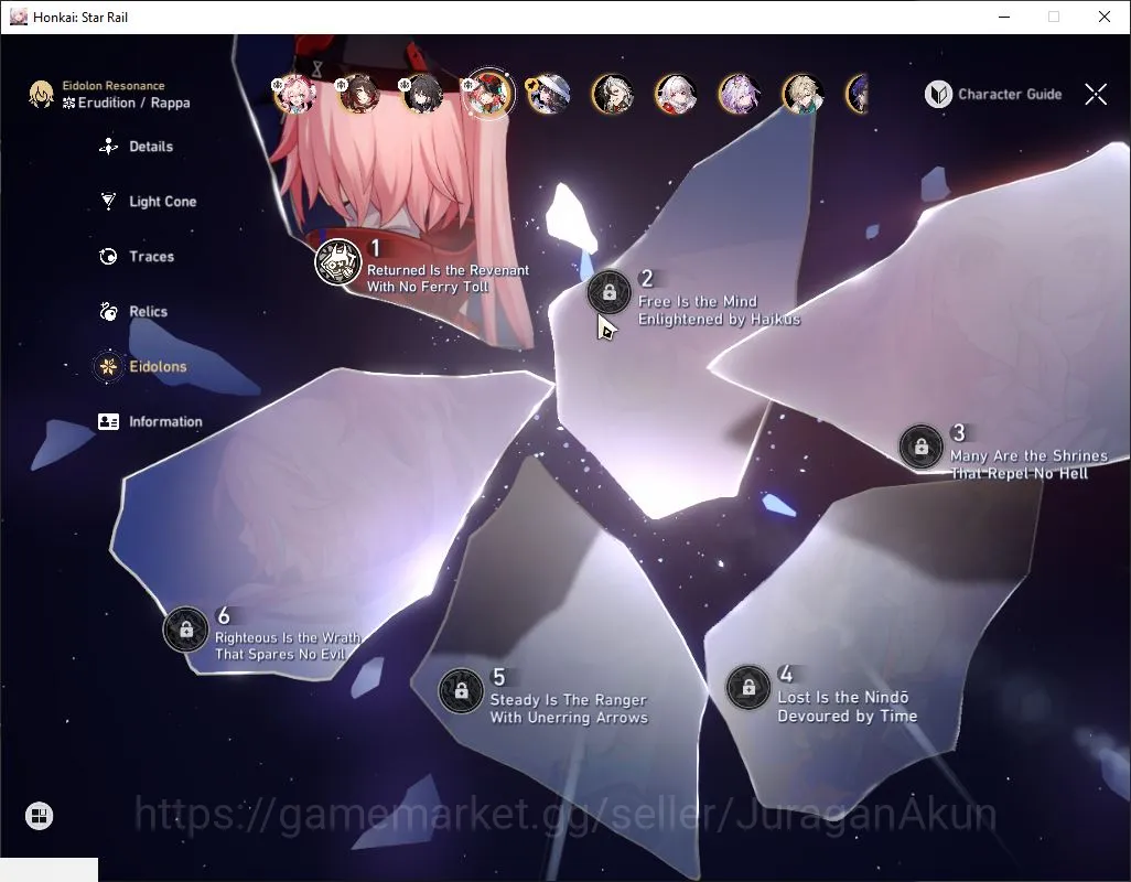Honkai Star Rail Accounts Mid Game ASIA|TL 66| 15 Limited|The Dahlia,Acheron,Phainon,Castorice,Avent,Hyacine,Rapa,Etc|MC 5