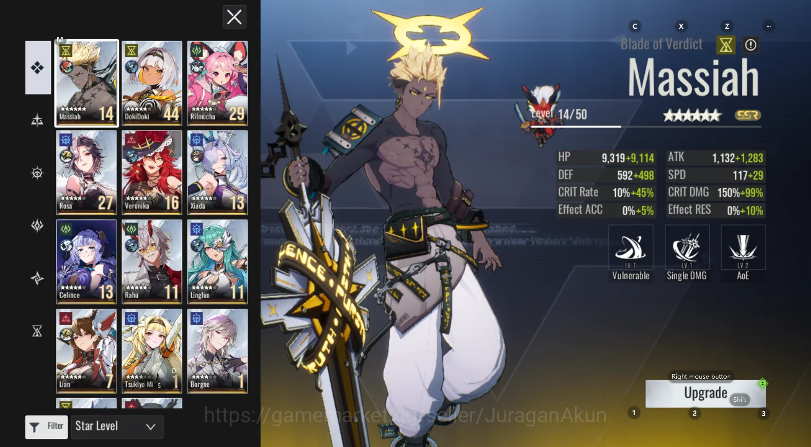 Etheria: Restart Accounts Mid‑Tier Global-S1| 14 SSR (Massiah,Rilmocha,Veeronika,Xiada,Rahu,Rosa.etc) |MaleMC|Log 3