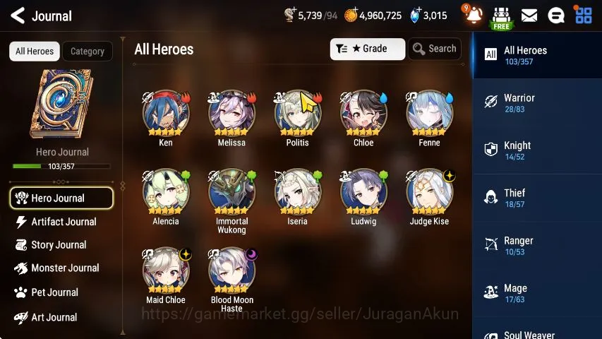 Epic Seven Accounts Starter Global Unverif|Ml (Maid chloe,BMH,Judge 2
