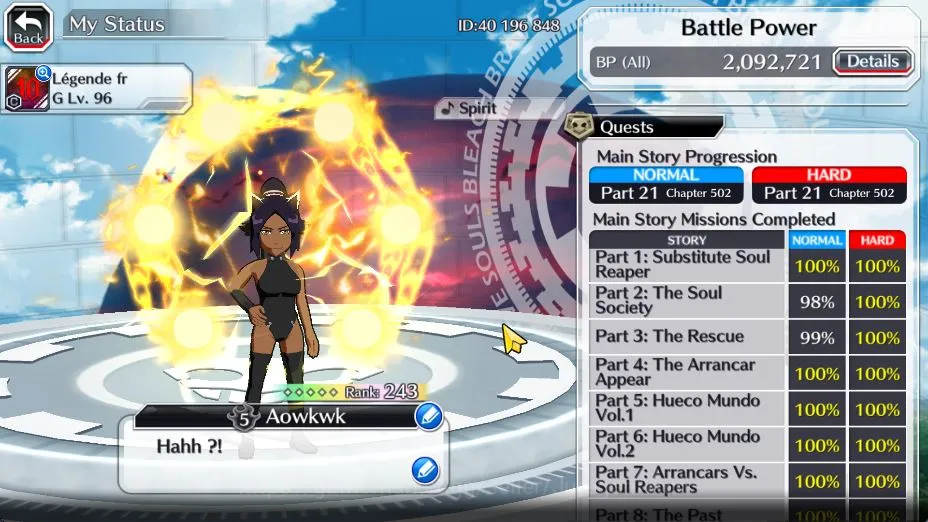 Bleach: Brave Souls Accounts High-End [GLOBAL]BP 2M|21 MAX TRANSCEND[Shinji TYBW24,Chad TYBW25,Nelliel 3