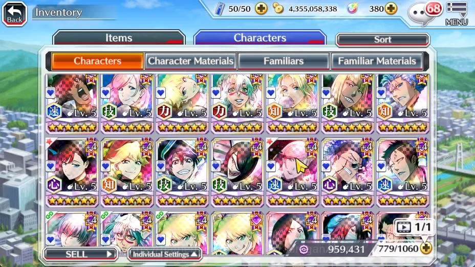 Bleach: Brave Souls Accounts High-End [GLOBAL]BP 2M|21 MAX TRANSCEND[Shinji TYBW24,Chad TYBW25,Nelliel 4