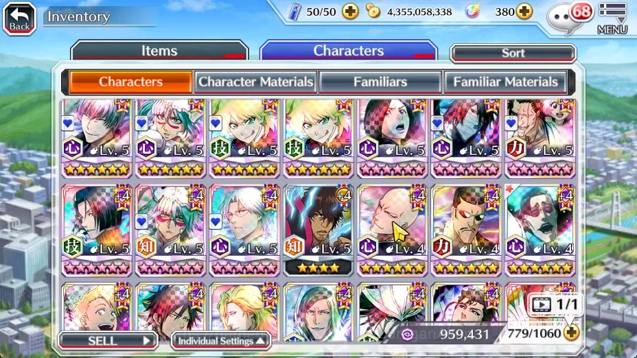 Bleach: Brave Souls Accounts High-End [GLOBAL]BP 2M|21 MAX TRANSCEND[Shinji TYBW24,Chad TYBW25,Nelliel 5