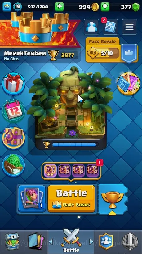 Lvl 19|Trophy 2977|KTL 8|Limited Skin|Card 55|1 EVO,11 Epic,20 Rare,20 Common|TakeEmail(CR1058) Clash Royale Midgame Lvl 19|Trophy 2977|KTL 8|Limited Skin|Card 55|1 EV image 1