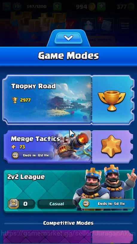 Clash Royale Accounts Midgame Lvl 19|Trophy 2977|KTL 8|Limited Skin|Card 55|1 EVO,11 Epic,20 Rare,20 Common|TakeEmail(CR1058) 2