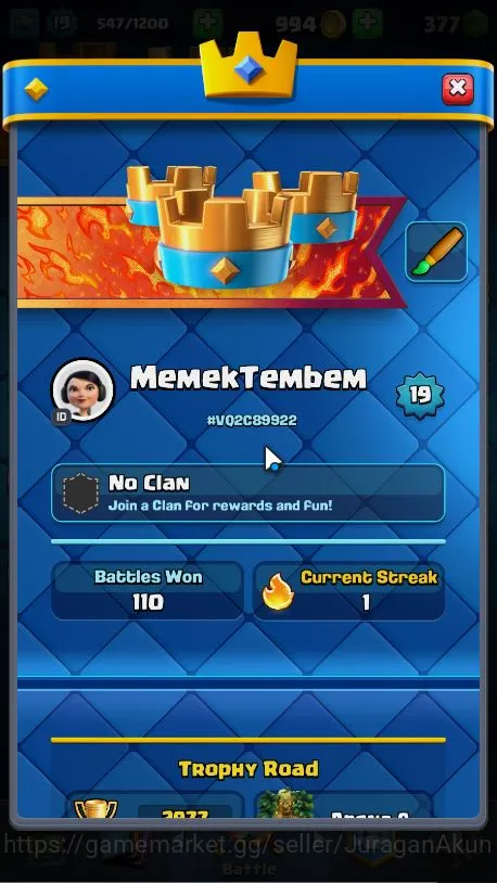 Clash Royale Accounts Midgame Lvl 19|Trophy 2977|KTL 8|Limited Skin|Card 55|1 EVO,11 Epic,20 Rare,20 Common|TakeEmail(CR1058) 3