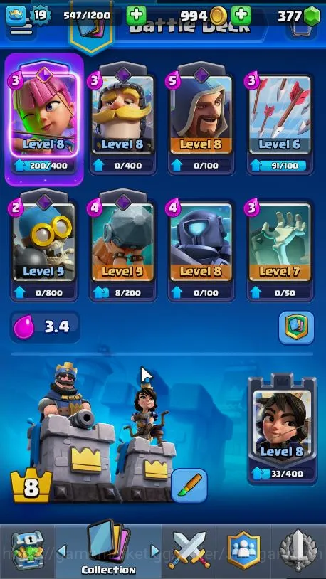 Clash Royale Accounts Midgame Lvl 19|Trophy 2977|KTL 8|Limited Skin|Card 55|1 EVO,11 Epic,20 Rare,20 Common|TakeEmail(CR1058) 5