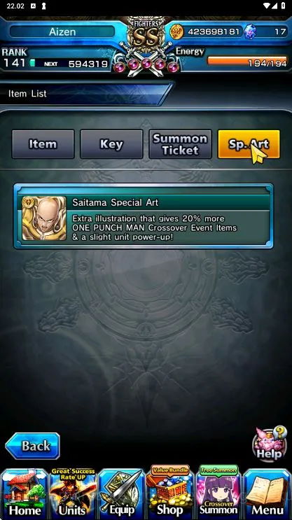 Grand Summoners Accounts End-Game [GLOBAL] Rank 141 | 8Ascend+ 16 Luck Unit| Ainz+TW, Shaltear+TW, Hart+TW, Sunraku 8