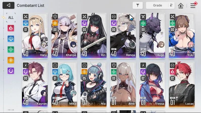 Chaos Zero Nightmare Accounts GLOBAL|LV 37| 7SSR (HaruM1,Khalipe,Kayron,Rin,Renoa,Hugo,Yuki)+ 10SR+18SR Partner |Cry 10K+Sig 3