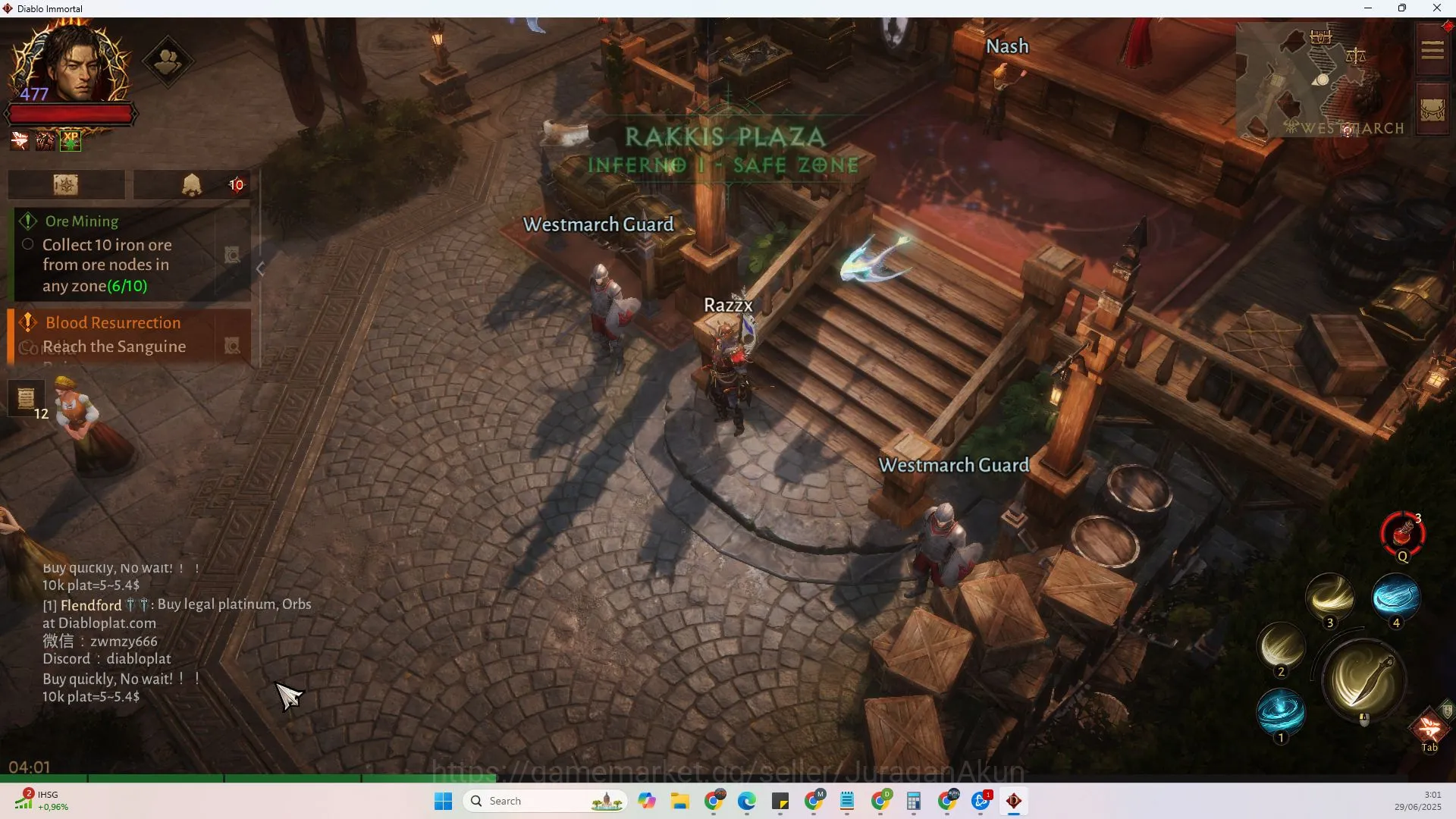 Diablo Immortal Accounts Mid-Tier SEA - peth|Lv60(477),Tempest(60,471)CR31k|Reso 690|Hell 3Paragon slayer Hellquary lv