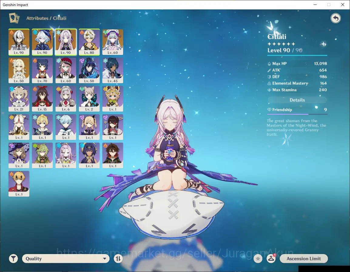 Genshin Impact Accounts Mid Game ASIA|AR54| 4 Limited + 1 [5 Star's Weapon] Arlecchino,Furina,Citlali,Mizuki| MC Female 2