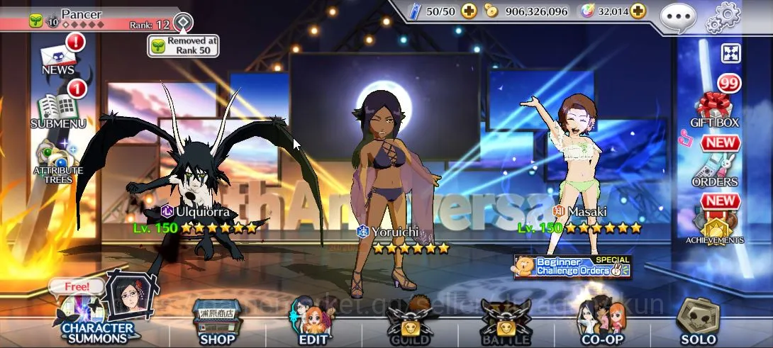 Bleach: Brave Souls Accounts Mid-Tier [GLOBAL] 32k Spirit Orbs|8th Anniv[Ichigo,White],Swimsuit25[Masaki,yoruichi]+Aizen 5