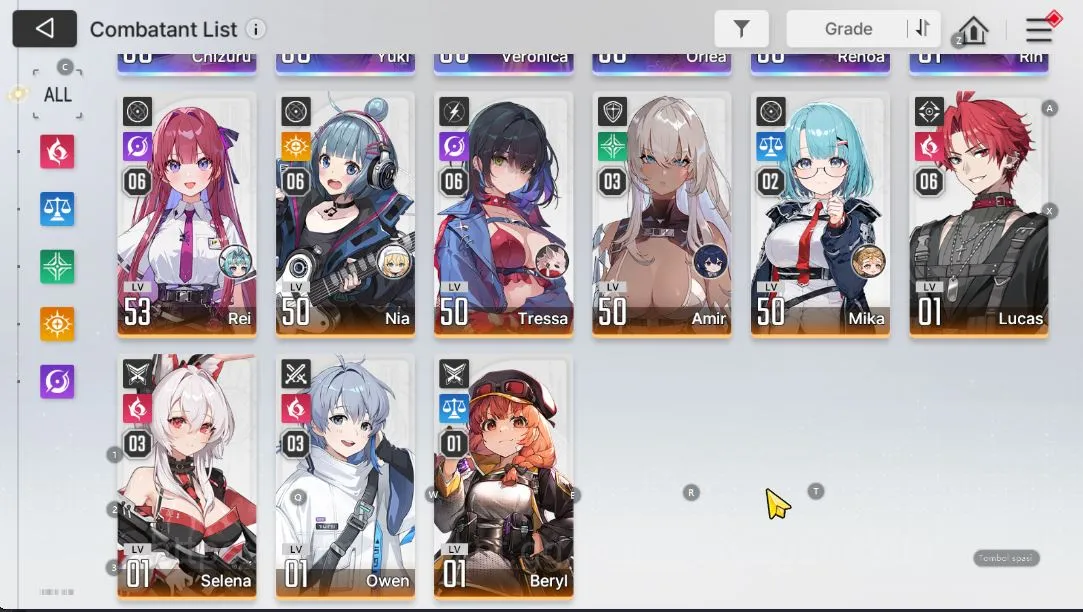 Chaos Zero Nightmare Accounts ASIA Lv51|6 SSR (ChizuruM2+Partner,YukiM1,OrleaM1,Etc)|9 SR(TressaM6,ReiM6,NiaM6,etc) 4 SSR 4