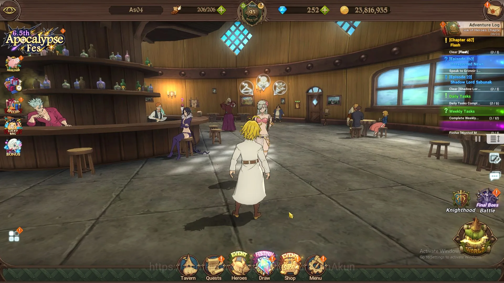 The Seven Deadly Sins: Grand Cross Midgame ASIA|3,7M CC|3 LR+6 UR+Collab(TOG,Overlord)+252 Ge image 1