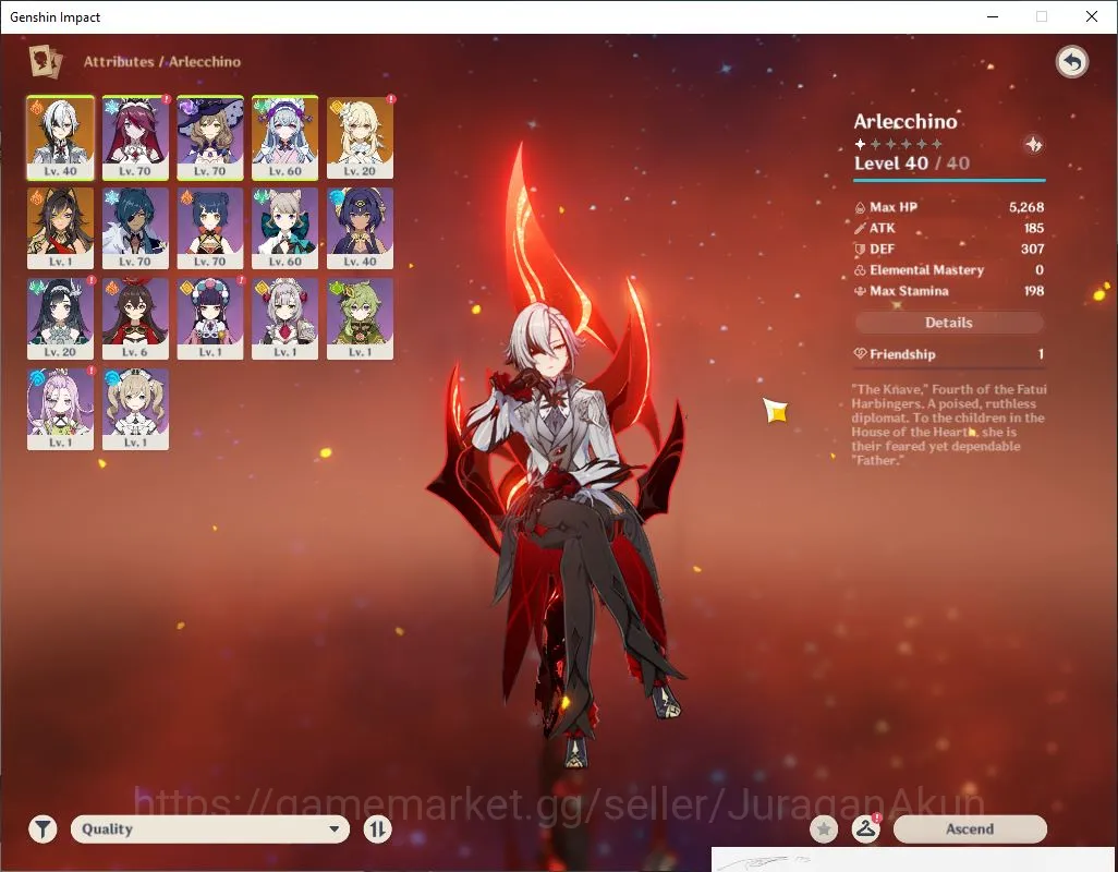 Genshin Impact Accounts ASIA|AR 47|1 Limited + 1[5 Star Weapon]|[Arlecino+ image 4