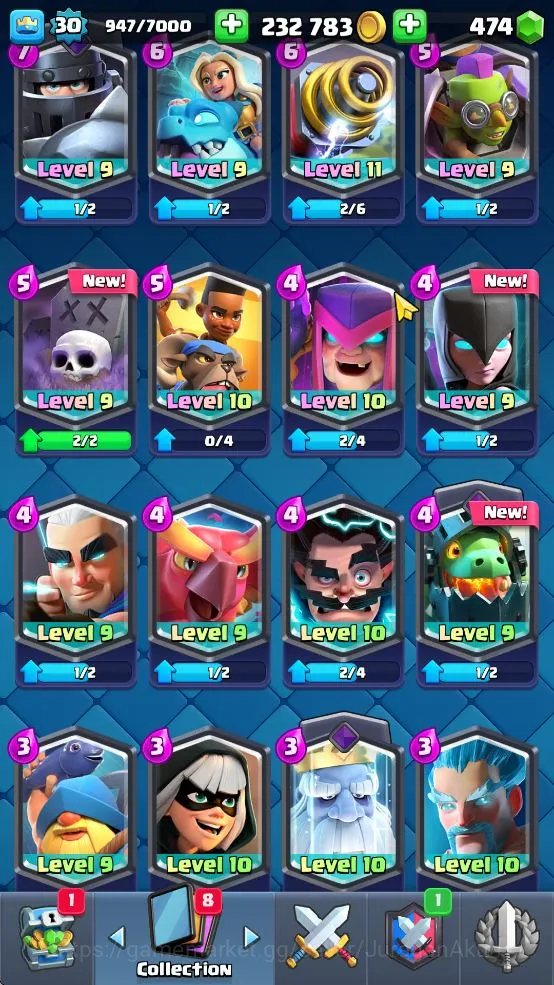 Clash Royale Accounts Lvl 30|Trophy 6981|KTL 11|Limited Skin|Card 113| 1 image 4