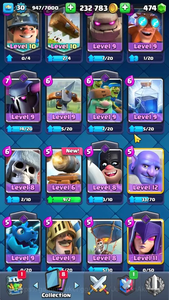 Clash Royale Accounts Lvl 30|Trophy 6981|KTL 11|Limited Skin|Card 113| 1 image 5