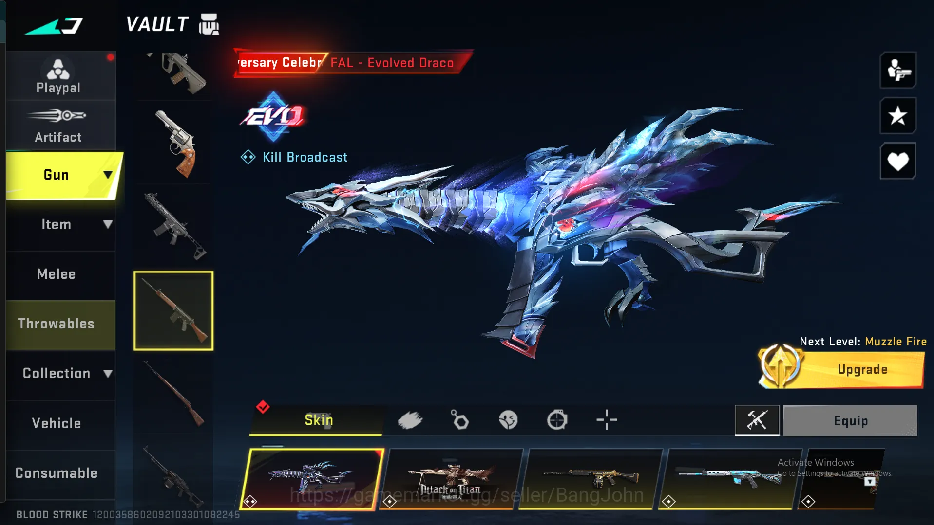 Blood Strike Accounts Others "AK47 Eternal | M4 Legend | MP5 Ultra (Langka) | Glock Ultra | Origin  Ultra | Vector Legend 14