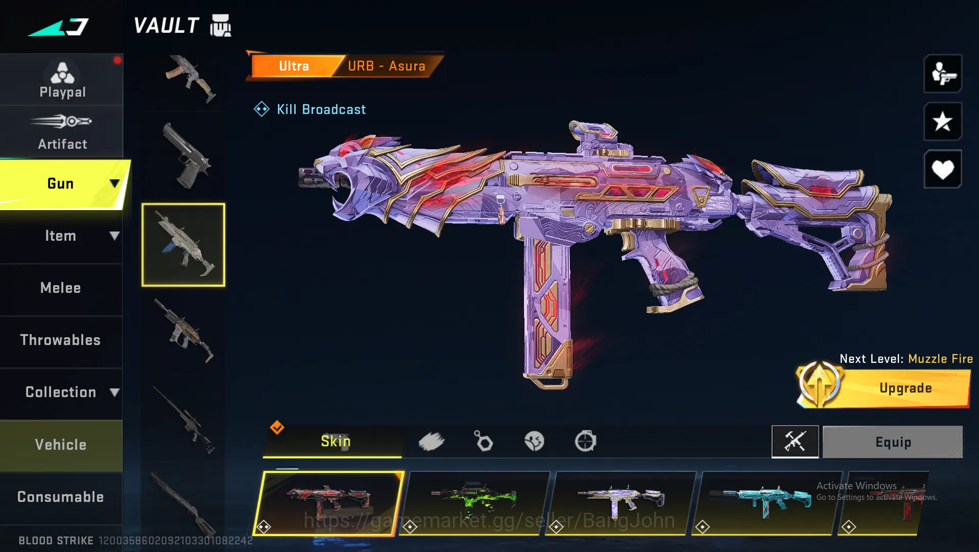 Blood Strike Accounts Others "AK47 Eternal | M4 Legend | MP5 Ultra (Langka) | Glock Ultra | Origin  Ultra | Vector Legend 7