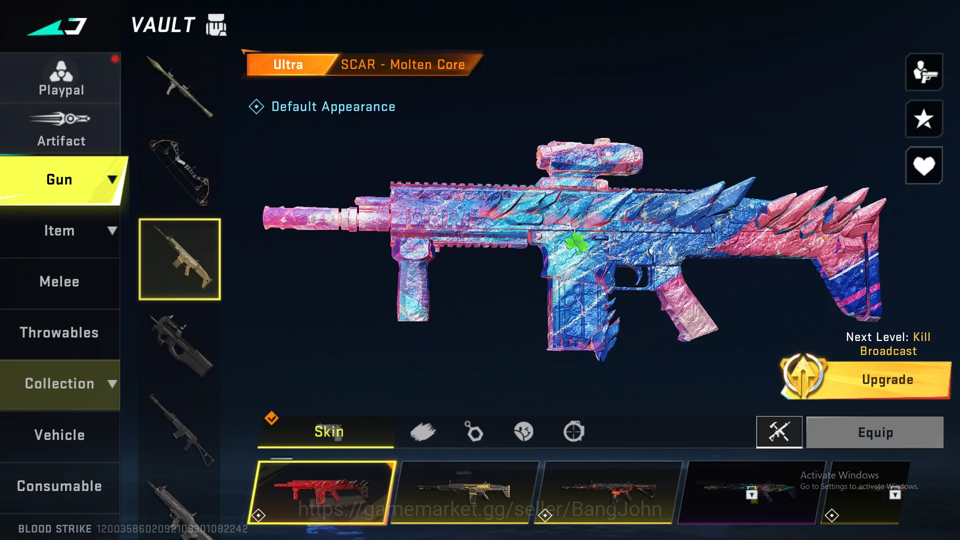 Blood Strike Accounts Others "AK47 Eternal | M4 Legend | MP5 Ultra (Langka) | Glock Ultra | Origin  Ultra | Vector Legend 9