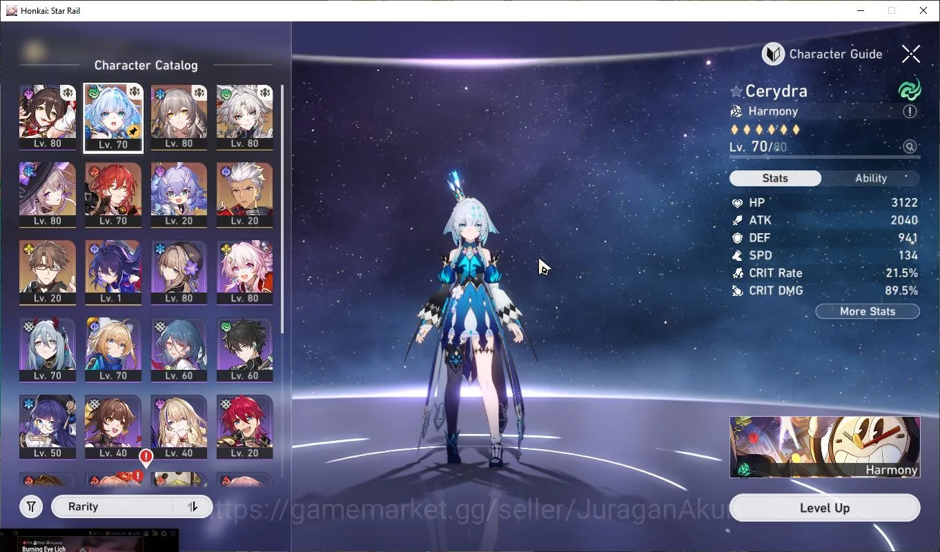 Honkai Star Rail Accounts End Game ASIA|TL 62|4 Limited|[Feixiao+Sign,The Herta+Sign,ETC]|1 Golden Companion|MC 2