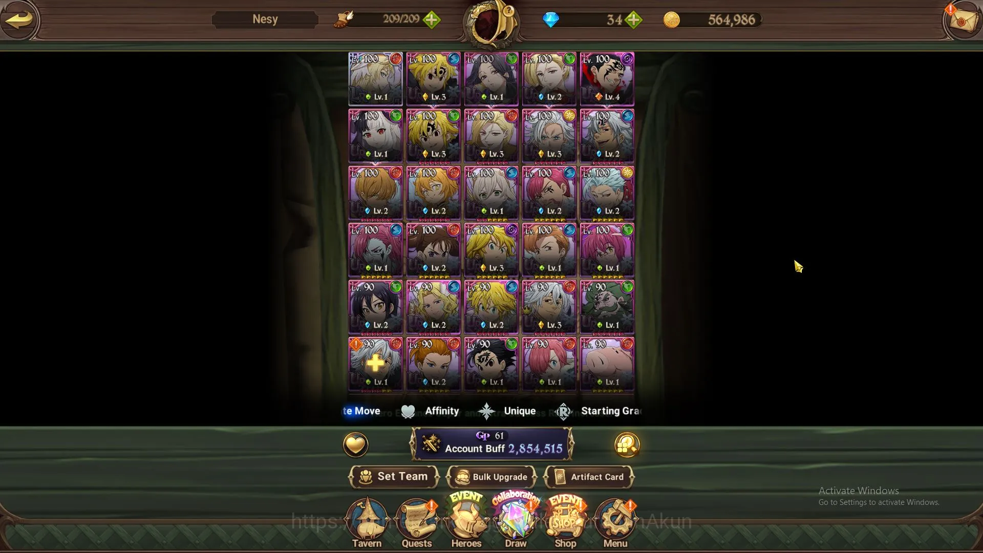 The Seven Deadly Sins: Grand Cross Accounts Midgame ASIA|2,8M CC|1LR+7UR+Overlord Collab 2