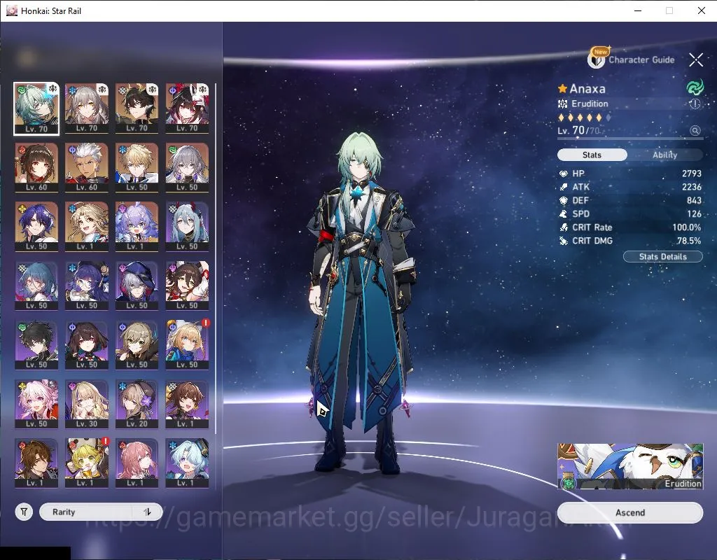 Honkai Star Rail Accounts Mid Game ASIA|TL 57|6 Limited|Anaxa E1,Sparkle,Lingsha,Dante,Archer,Dr Ratio|MC 2
