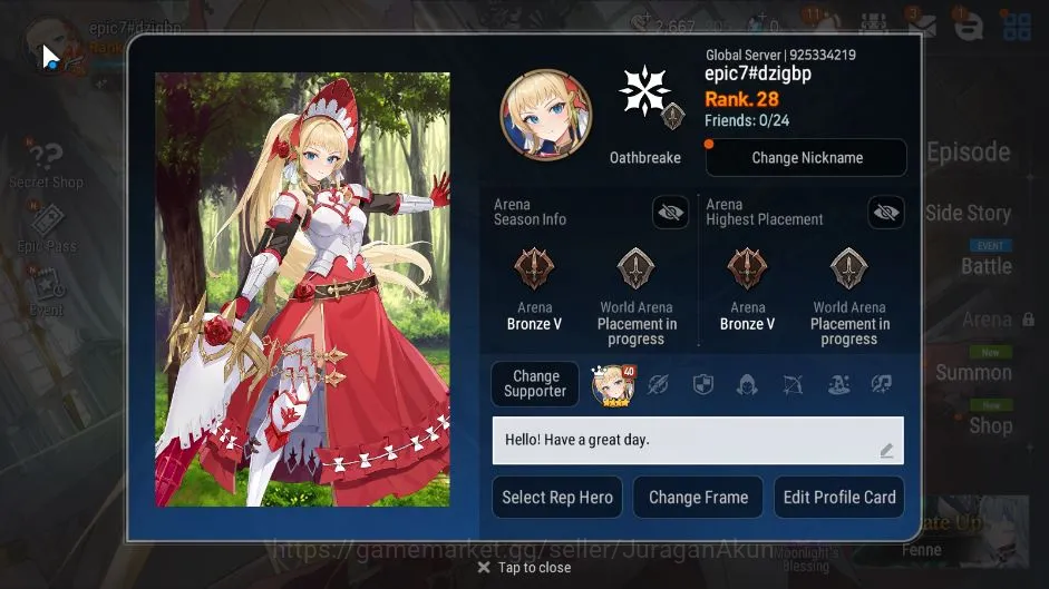 Epic Seven Accounts Global|Unverif|5 ML[Harsetti,BMHaste,Straze,SBAram image 2