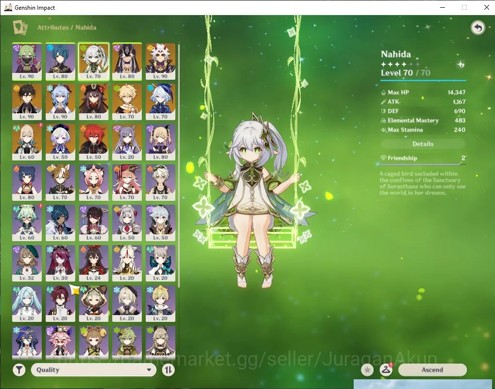 Genshin Impact Accounts Mid Game ASIA|AR 56 | 7 Limited + 4 [5 Star's Weapon]|Itto+Sign,Furina,Zhongli,Hu Tao,Nahida,Etc| Mc 2