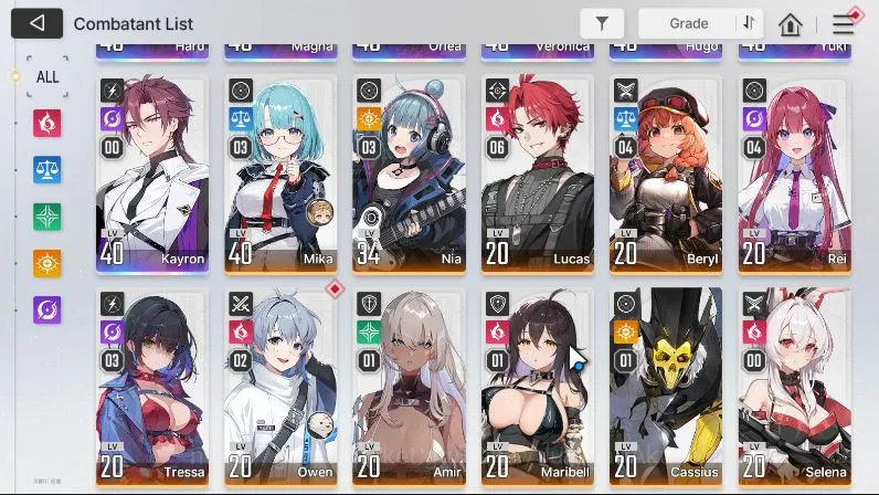 Chaos Zero Nightmare Accounts GLOBAL|LV 38| 7SSR(Haru M1,Magna,Orlea,Veronica,Kayron,Yuki,Hugo)+ 11SR(MikaM3,NiaM3,Etc) 24SR 4