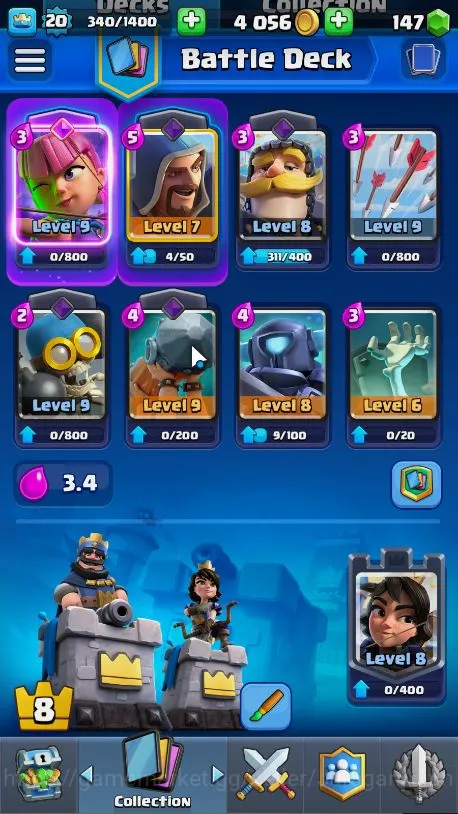 Clash Royale Accounts Midgame Lvl 20|Trophy 3128|KTL 8|Limited Skin|Card 62|1 EVO,14 Epic,24 Rare,24 Common|TakeEmail(CR1059) 3