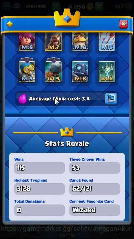 Clash Royale Accounts Midgame Lvl 20|Trophy 3128|KTL 8|Limited Skin|Card 62|1 EVO,14 Epic,24 Rare,24 Common|TakeEmail(CR1059) 5