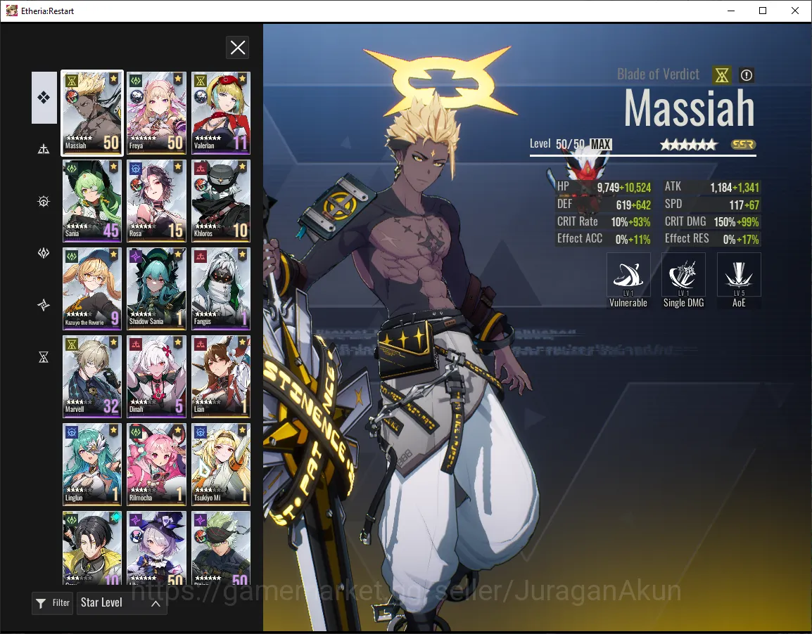 Etheria: Restart Accounts [Sv Global-S3] 2,5k crystal| Mid-Game 17 SSR (Mass image 4