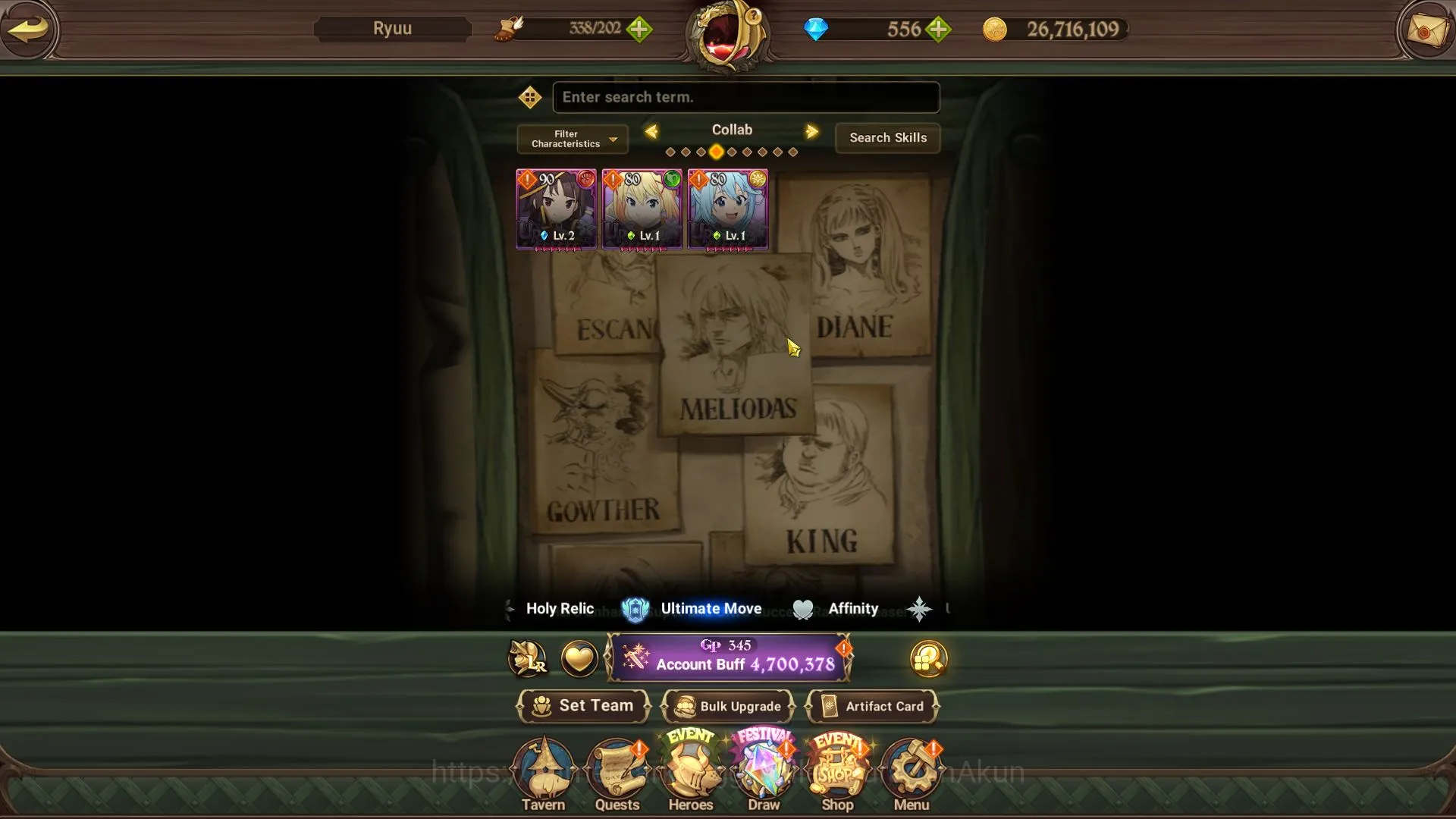 The Seven Deadly Sins: Grand Cross Accounts Midgame Global|4,7M CC|2 LR+11 UR+Collab Full Konosuba+556 3