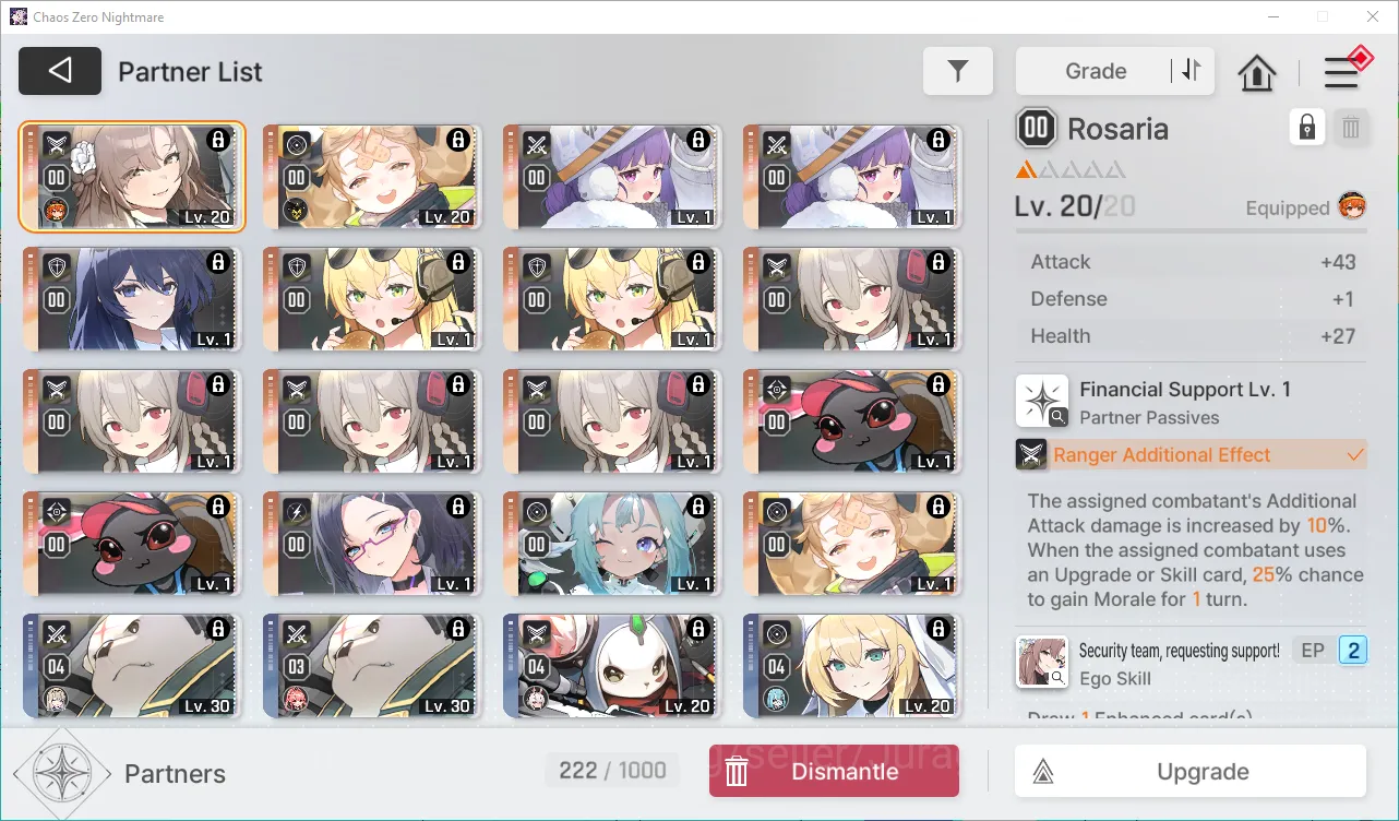 Chaos Zero Nightmare Accounts GLOBAL Lv28| 5 SSR (MeiLinM1,Haru,Orlea,Rin,Luke) + 11 SR (MikaM3,ReiM3,etc) | 1,5k Cry + 10 3