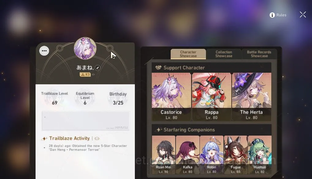 Honkai Star Rail Accounts Asia |TL 69|DOT Premium| 12 limited|Rappa E1+Sign, image 1