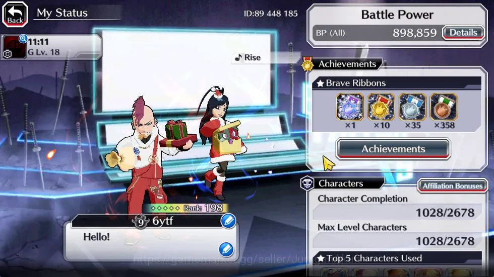 Bleach: Brave Souls Accounts Mid-Tier GBL|50K Orbs+Senkaimon Quest|Santa Society(Giselle,Bazz-B),Retsu 2