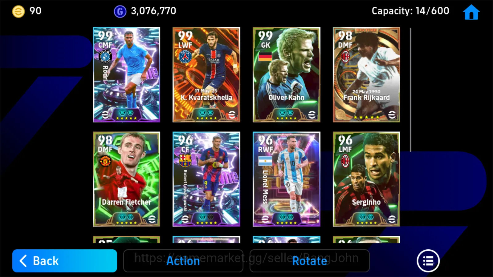 eFootball Accounts Others Power 3142 | kvaratskhella bigtime blitz rodri showtime darren fletcher epic db new o khan epic db 4