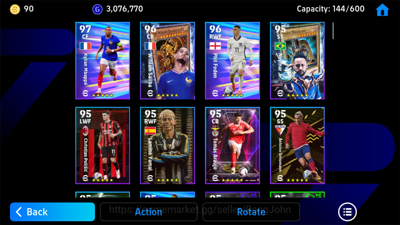 eFootball Accounts Others Power 3142 | kvaratskhella bigtime blitz rodri showtime darren fletcher epic db new o khan epic db 6
