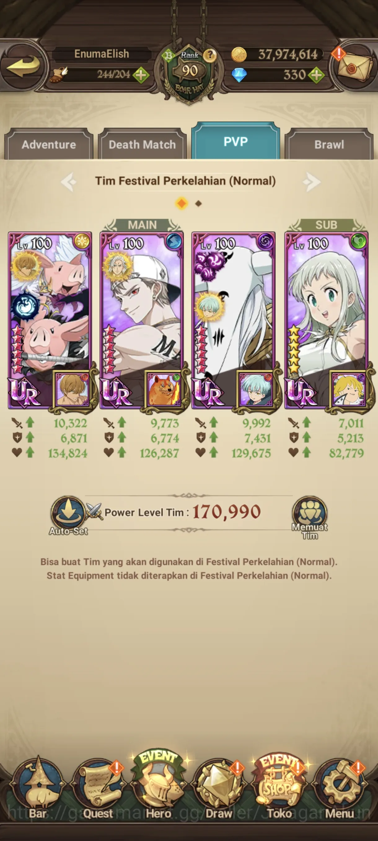 The Seven Deadly Sins: Grand Cross Accounts Midgame Asia |2.7M CC| 5UR + Collab TOG + 330 Gems (Mael2/6, EliMeli3/6 3