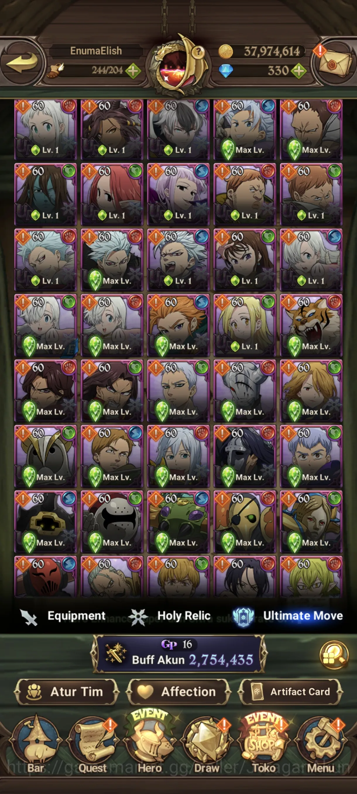 The Seven Deadly Sins: Grand Cross Accounts Midgame Asia |2.7M CC| 5UR + Collab TOG + 330 Gems (Mael2/6, EliMeli3/6 5