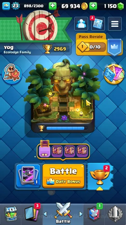 Clash Royale Accounts Starter Lvl 23|Trophy 2969|KTL 9|Limited Skin|Card 63| 3 EVO 17 Epic, 23 Rare, 23