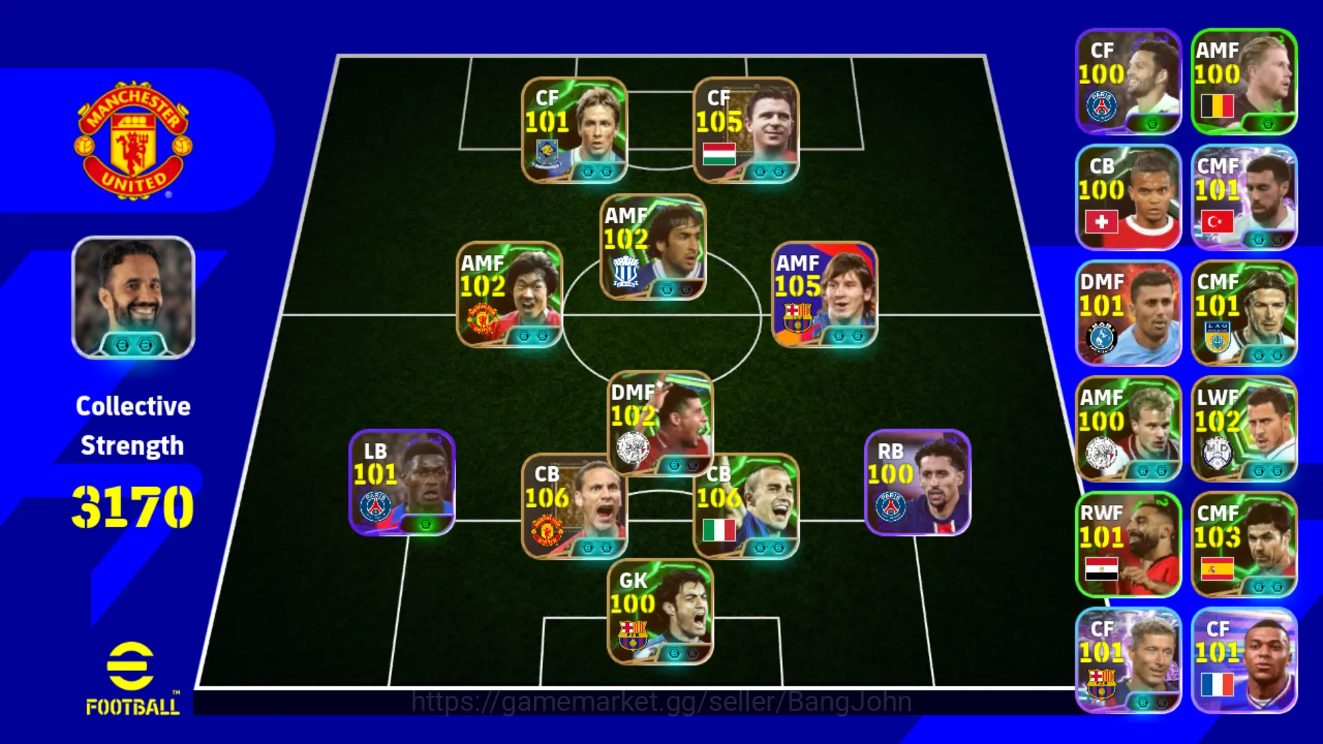 Power 3170 | Messi Pack Barca | Ferenc Puskas | Rio Ferdinand | Fabio Cannavaro | Cest Fabregas | P.Kluivert| EFB054B eFootball Others Power 3170 | Messi Pack Barca | Ferenc Puskas | Ri image 1