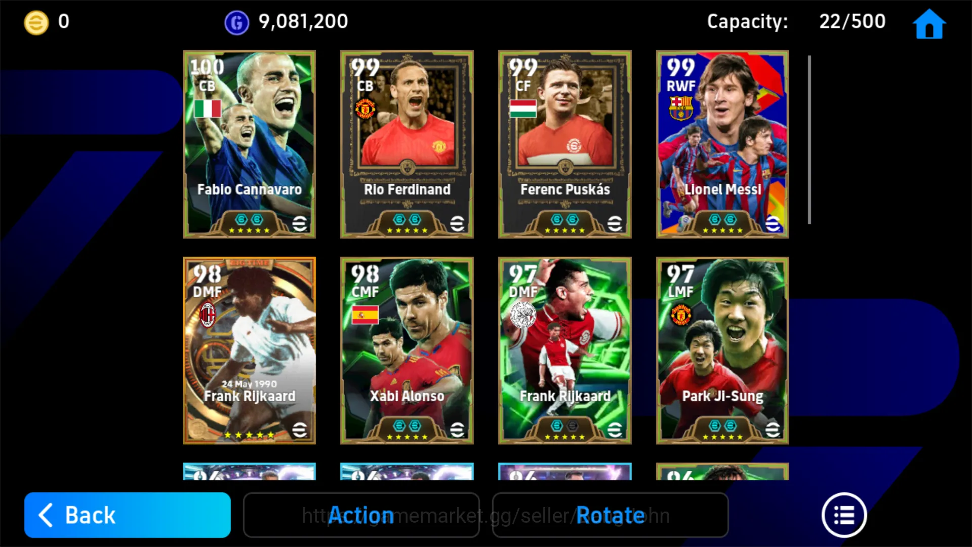 eFootball Accounts Others Power 3170 | Messi Pack Barca | Ferenc Puskas | Rio Ferdinand | Fabio Cannavaro | Cest Fabregas 2
