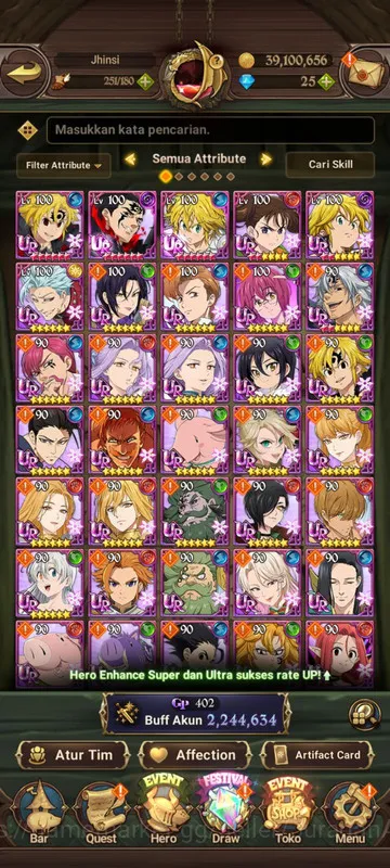 The Seven Deadly Sins: Grand Cross Accounts Midgame Asia |2.2M CC| 5UR (Demon King 6/6, DKMeliodas, Gowther, Lancelot, Thor 2