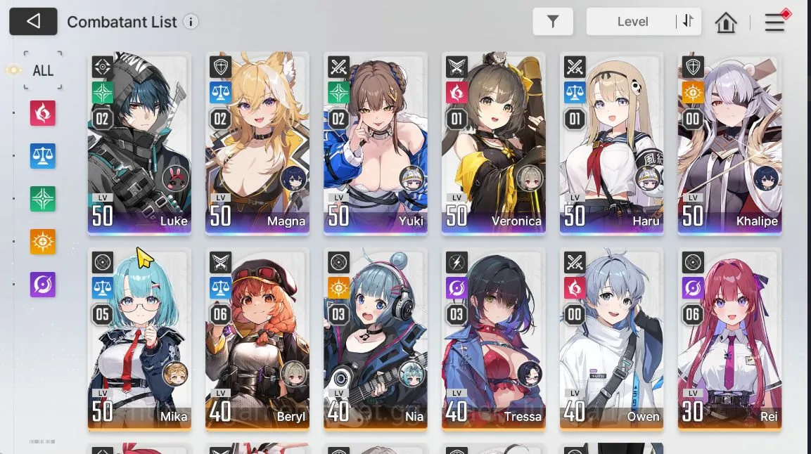 Chaos Zero Nightmare Accounts GLOBAL Lv 45 |6 SSR[(Yuki,Luke,Magna)M2,(Vero,Haru)M1,Khalipe] 11SR[(Rei,Lucas,Beryl)M6,Etc]25 3