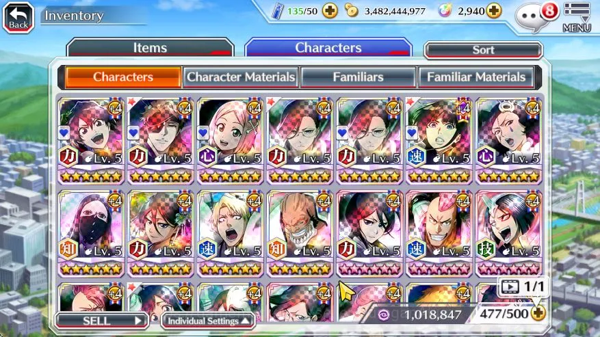 Bleach: Brave Souls Accounts Mid-Tier [GLOBAL]BP 955K|Fresh Story|5 MT[Spirit 4