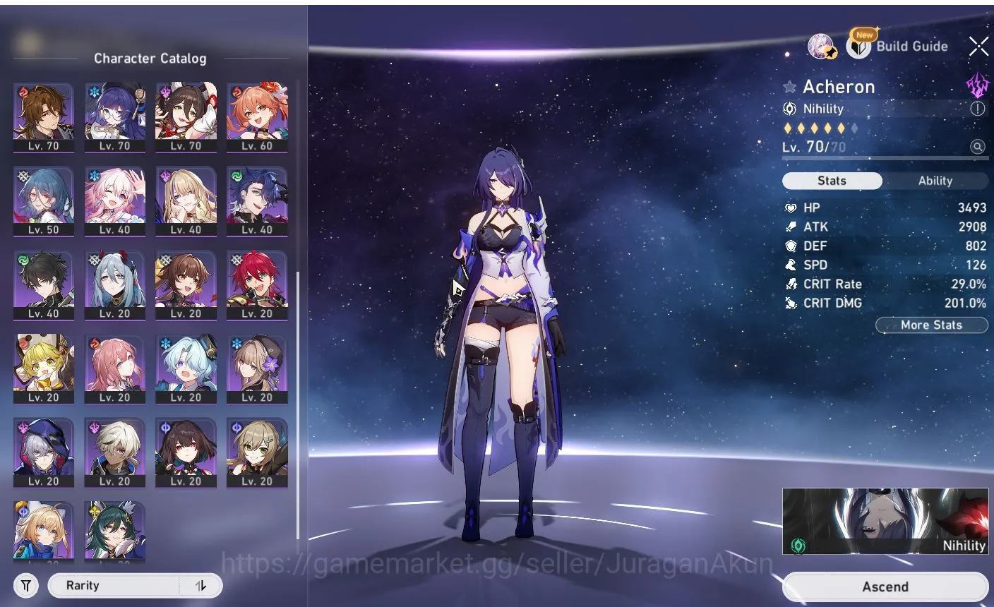 Honkai Star Rail Accounts Mid Game ASIA [TL65] 9 Limited (Castorice+Sign, Acheron+Sign, Aglaea+Sign ETC)(Penacony) |Take 9