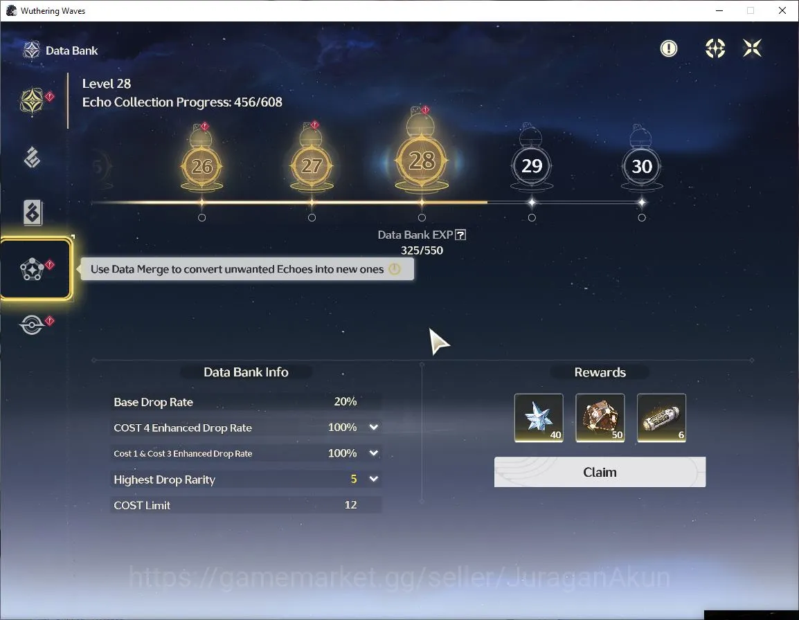 Wuthering Waves Accounts Starter NA | UL 45 | 3 Limit | [Cartethyia,Ciaccona,Shorekeeper]+Sign | DB Lv28 | 20 LT | MC Female 2