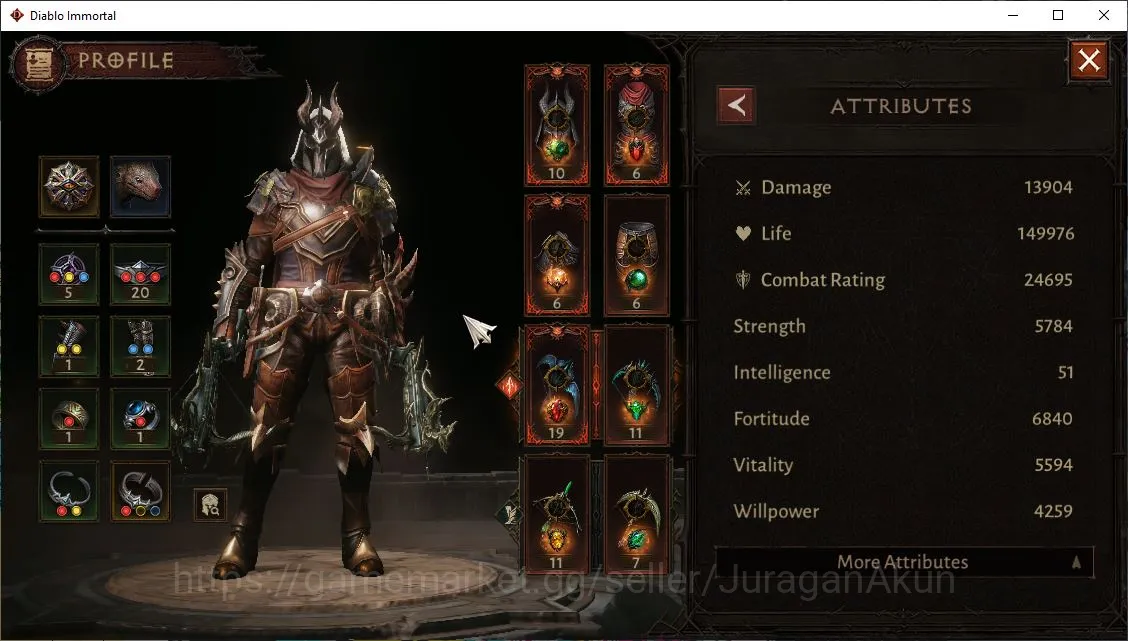 Diablo Immortal Accounts Mid-Tier SEA-Izual|Lv60(271)Demon Hunter|24K CR|Reso 600|Hell III|Paragon Slinger|Hell Lv 3